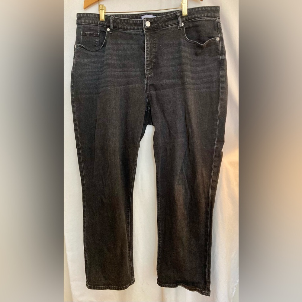 LOFT Black Curvy Girlfriend Denim Jeans Size 18
